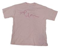 Světlerůžové tričko s nápisem Zara