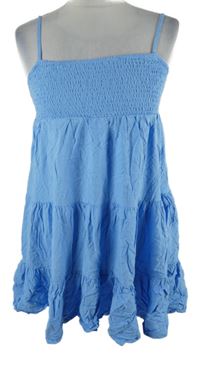 Dámská světlemodrá žabičková šatová tunika Primark 