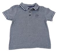 Tmavomodré melírované polo tričko s číslem Topolino