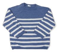 Tmavomodro-bílý pruhovaný svetr H&M