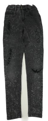 Černošedé skvrnité skinny teplákové rifle s prošoupáním LMTD