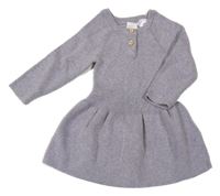 Fialovošedé melírované pletené šaty H&M