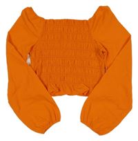 Oranžové crop triko s žabičkováním only