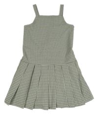 Bílo-černo-zelené kostičkované šaty Primark