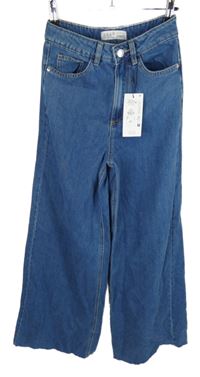 Nové - Dámské modré baggy roztřepené rifle Primark vel. 32