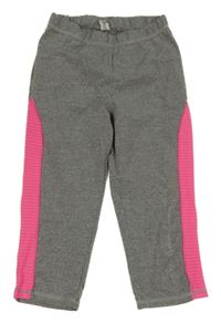 Šedo-růžové sportovní crop legíny Yigga