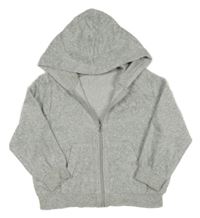 Šedá melírovaná propínací mikina s motýlem a kapucí H&M
