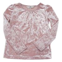 Světlerůžové sametové triko H&M