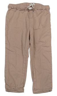 Starorůžové plátěné podšité kalhoty s volánky H&M