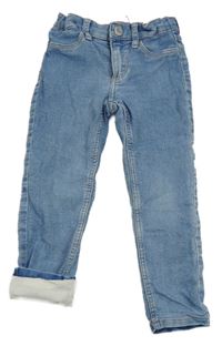 Světlemodré skinny fit podšité rifle H&M