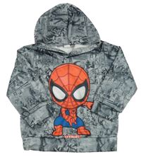 Šedá mikina se Spidermanem a kapucí