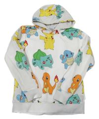 Smetanová mikina s Pokémony a kapucí 