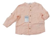 Nové - Světlerůžoá lněná košile Primark 