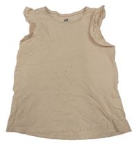 Světlebéžové tričko s volánky H&M