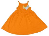 Nové - Oranžové bavlněné šaty s ananasem Primark
