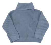 Modrý pletený svetr s rolákem Primark