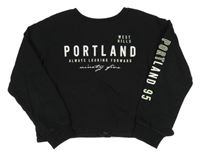 Černá crop mikina s nápisem H&M