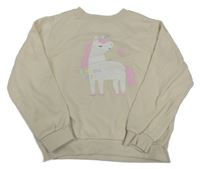 Béžová mikina s jednorožcem H&M