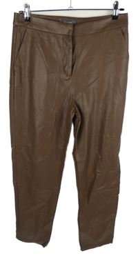 Dámské hnědé koženkové kalhoty Primark 