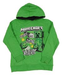 Zelená mikina s potiskem  a kapucí Minecraft