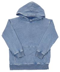 Modrá mikina riflového vzhledu s kapucí H&M