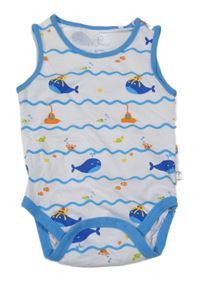 Bílo-modré body s velrybami Liegelind