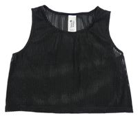 Černý síťovaný crop top C&A