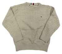 Béžový kostkovaný svetr Tommy Hilfiger