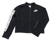 Černá sportovní funkční propínací crop mikina s logem Nike