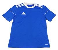 Modro-bílé sportovní funkční tričko s logem Adidas