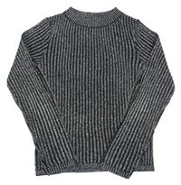 Černo-stříbrné úpletové triko H&M