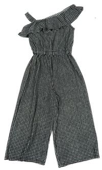 Černo-bílý kostkovaný culottes overal George 
