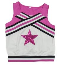 Bílo-růžový sportovní crop top s hvězdou