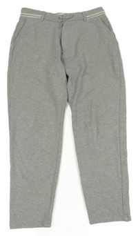 Šedé melírované chino teplákové crop kalhoty ZARA