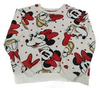 Bílo-červená puntíkatá oversize mikina s Minnie a Daisy Disney