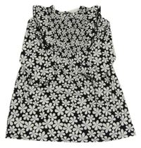 Černo-bílo-modré květované šaty Primark