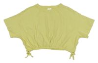 Žluté teplákové crop tričko Zara