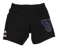 Černé sportovní kraťasy s černým pantherem Adidas