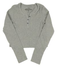 Šedé žebrované crop triko M&S