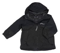 Černá šusťáková podzimní bunda s kapucí Jack Wolfskin