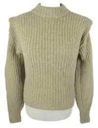 Dámský béžový chlupatý vlněný svetr H&M