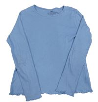 Modré žebrované triko H&M
