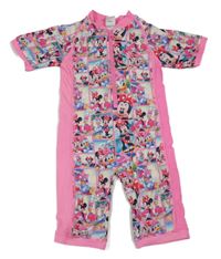 Barevno-neonově růžový UV overal s Minnie a Daisy Disney