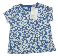 Nové - modro-bílé květované tričko H&M