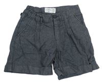 Tmavošedé vzorované plátěné kraťasy H&M
