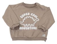 Béžová oversize mikina s dinosaurem F&F