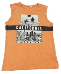 Korálové tílko s mrakodrapy a palmami H&M