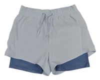 Světlemodré šusťákové kraťasy s všitými elastickými H&M