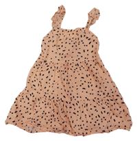 Meruňkovo-černé vzorované lehké šaty Primark