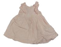 Světlerůžovo-stříbrné šaty s volánky H&M